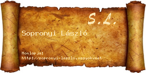 Sopronyi László névjegykártya