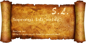 Sopronyi László névjegykártya