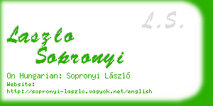 laszlo sopronyi business card