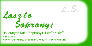 laszlo sopronyi business card